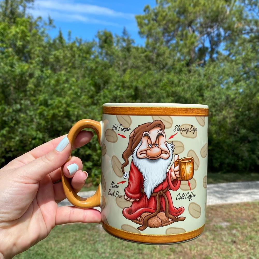 VINTAGE Disney Parks Grumpy Mug Snow White Dwarfs Oversized Coffee Cup Large XL